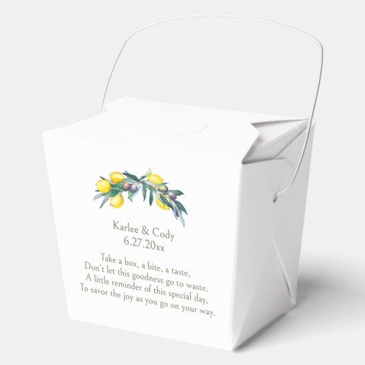 Mediterrane Zitrone und Oliven Nimm me Zuhause Lef Geschenkschachtel (Vorderseite)