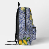 Mediterrane Zitronen Sommer Portugiesische Fliesen Bedruckter Rucksack (Links)