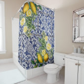Mediterrane Zitronen Sommer Portugiesische Fliesen Duschvorhang (Beispiel)