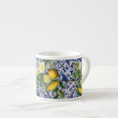 Mediterrane Zitronen Sommer Portugiesische Fliesen Espressotasse (Vorderseite Rechts)