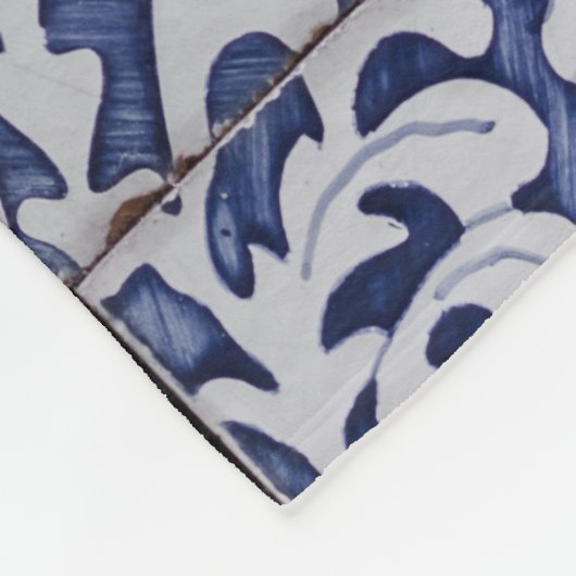 Mediterrane Zitronen Sommer Portugiesische Fliesen Fleecedecke (Ecke)