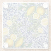 Mediterrane Zitronen Sommer Portugiesische Fliesen Glasuntersetzer (Rückseite)