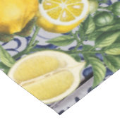 Mediterrane Zitronen Sommer Portugiesische Fliesen Tischdecke (Schrägansicht)