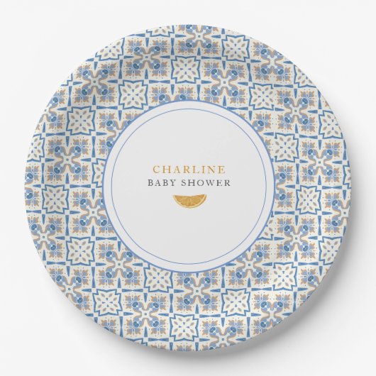 Mediterranean All Blue tile Citrus Pappteller (Vorderseite)