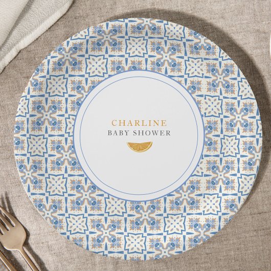 Mediterranean All Blue tile Citrus Pappteller