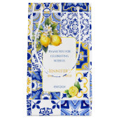 Mediterranean Amalfi Blue Tiles Lemon Vielen Dank Kleine Geschenktüte (Vorderseite)