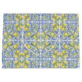 Mediterranean Amalfi Coast Blue Tile Lemon Große Geschenktüte (Vorderseite)