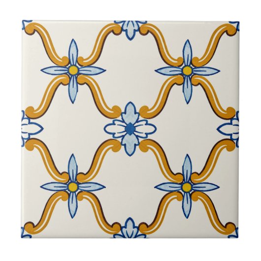 Mediterranean Azulejo Home Decor Gift Fliese (Vorderseite)