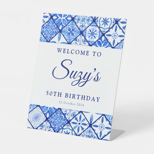 Mediterranean Bliss Birthday Sockelschild (Vorderseite)