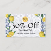 Mediterranean Bliss Lemon Restaurant Qr Code Menü Rabattkarte (Vorderseite)