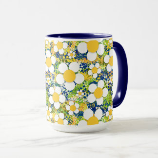 Mediterranean Blossoms Blue Yellow and White Tasse