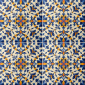 Mediterranean Blue Floral Portuguese Azulejo Fliese