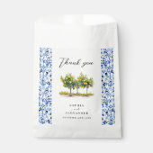 Mediterranean Blue Italian Tiles Lemon Wedding Geschenktütchen (Vorderseite)