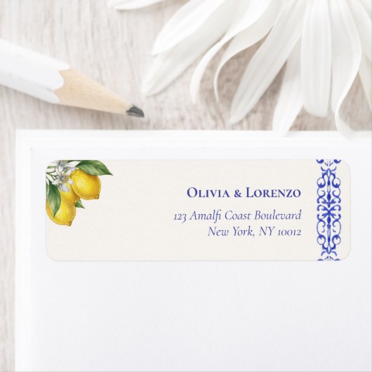 Mediterranean Blue & Lemon Branch Wedding Return (Insitu)