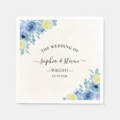 Mediterranean Blue & Lemon Wedding Serviette (Vorderseite)
