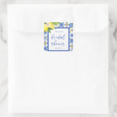 Mediterranean Blue Lemons Brautparty Vielen Dank Quadratischer Aufkleber (Tasche)