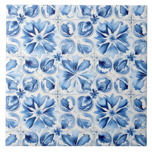 Mediterranean Blue Ornate  Fliese (Vorderseite)