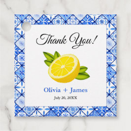 Mediterranean Blue Tile Lemon Vielen Dank für Ihre Geschenkanhänger