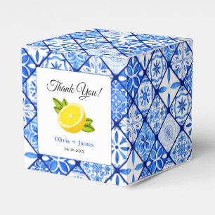 Mediterranean Blue Tile Lemon Vielen Dank für Ihre Geschenkschachtel