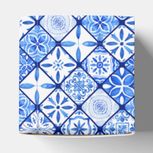 Mediterranean Blue Tile Lemon Vielen Dank für Ihre Geschenkschachtel (Oben)