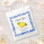 Mediterranean Blue Tile Lemon Vielen Dank für Ihre Geschenktütchen (Ausgeschnitten)