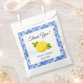 Mediterranean Blue Tile Lemon Vielen Dank für Ihre Geschenktütchen