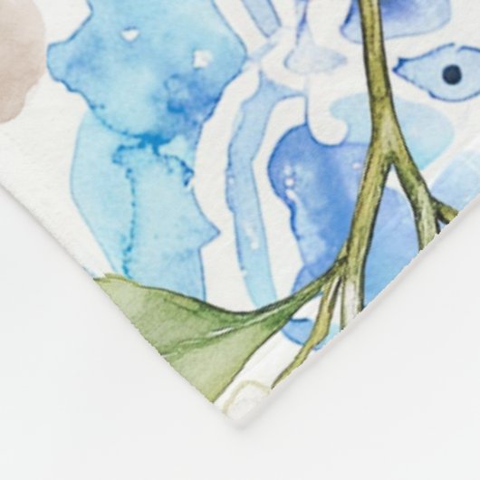 Mediterranean Blue Tile Limoncello Monogram Name Fleecedecke (Ecke)