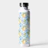 Mediterranean Blue Tile Yellow Lemon Watercolor Trinkflasche (Links)