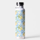 Mediterranean Blue Tile Yellow Lemon Watercolor Trinkflasche (Rechts)