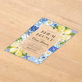 Mediterranean Blue Tiles Lemons Bridal Bunch Acryleinladungen (Ablage )