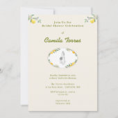 Mediterranean Botanical Lemon Olive Bridal Shower Einladung (Vorderseite)