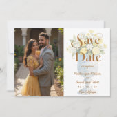 Mediterranean Chic Floral Classic Chalice Lemons Save The Date (Vorderseite)