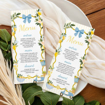 Mediterranean Ciao Baby Shower Menu