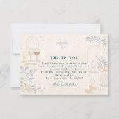 Mediterranean Ciao Miss Bridal Shower Dankeskarte (Vorderseite)