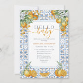 Mediterranean Citrus Baby Shower  Einladung (Vorderseite)