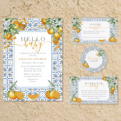 Mediterranean Citrus Baby Shower  Einladung