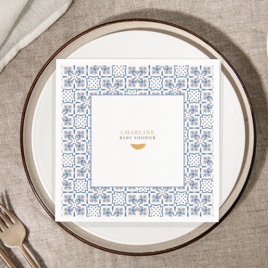 Mediterranean Citrus Baby Shower | Paper Napkins Serviette
