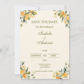 Mediterranean Citrus Botanical Save the Date (Vorderseite)