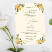 Mediterranean Citrus Botanical Wedding Begleitkarte