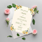 Mediterranean Citrus Botanical Wedding Einladung