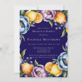 Mediterranean Citrus Bouquet Brunch & Bubbly Einladung (Vorderseite)