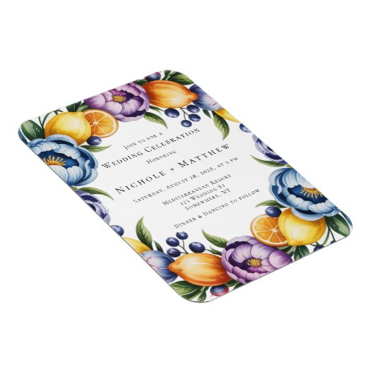 Mediterranean Citrus Bouquet Wedding Magnet (Rechte Seite)
