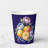 Mediterranean Citrus Bouquet Wedding Pappbecher (Rückseite)