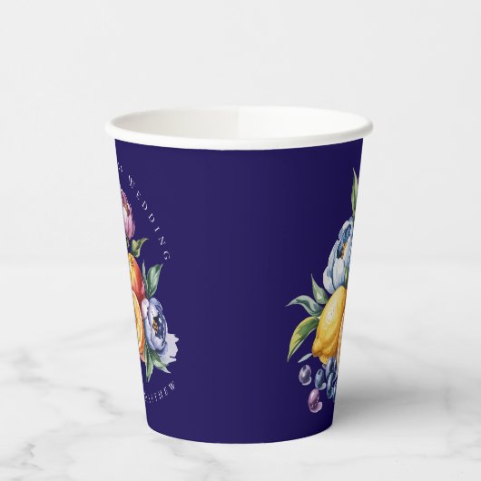 Mediterranean Citrus Bouquet Wedding Pappbecher (Links)