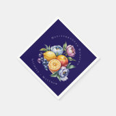 Mediterranean Citrus Bouquet Wedding Serviette (Ecke)