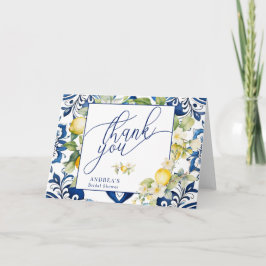 Mediterranean Citrus Lemon Brautparty Vielen Dank Dankeskarte