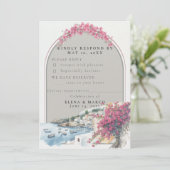 Mediterranean Coastal Wedding RSVP Card – Response Einladung (Stehend Vorderseite)