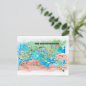 Mediterranean Cruvel Poster Spanien Italien Postkarte (Stehend Vorderseite)