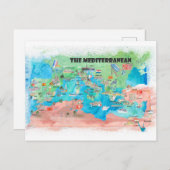 Mediterranean Cruvel Poster Spanien Italien Postkarte (Vorne/Hinten)