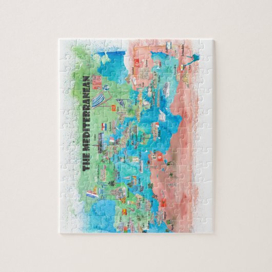 Mediterranean Cruvel Poster Spanien Italien Puzzle (Vertikal)